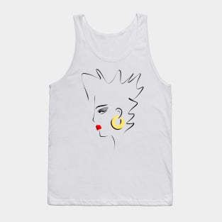 Portrait of a girl in a minimalistic linear style. Tank Top